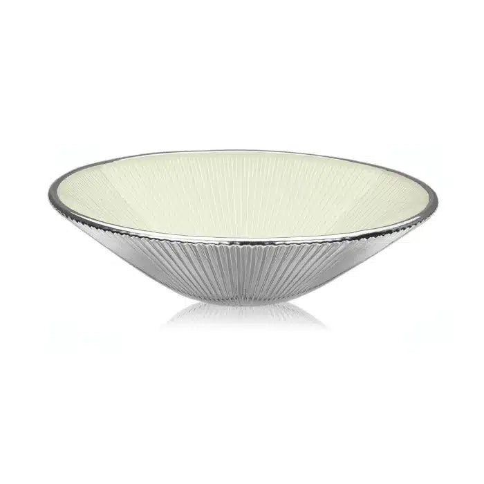 LIRICA BOWL Ã˜ 25 CM. SILVER PLATED CREAM COLOR