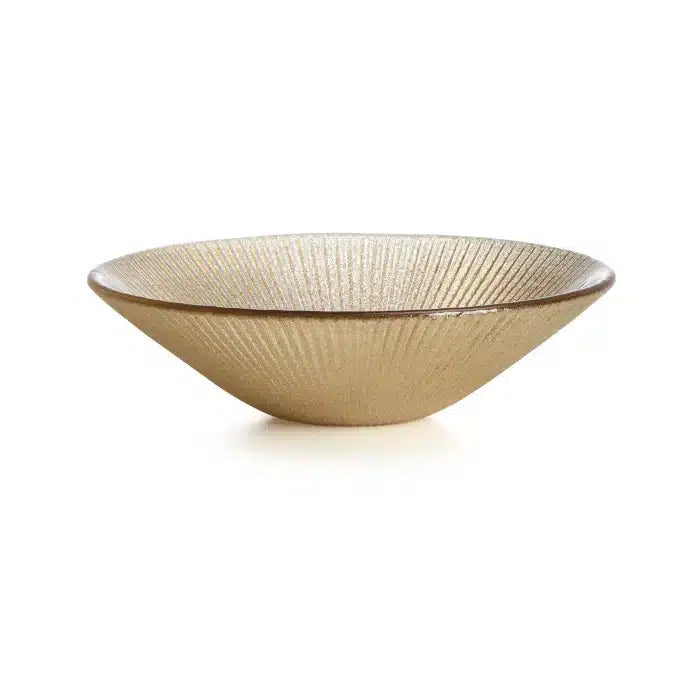 NOEL GLASS BOWL CM.25 ROSE GOLD GLITTER DECORATION