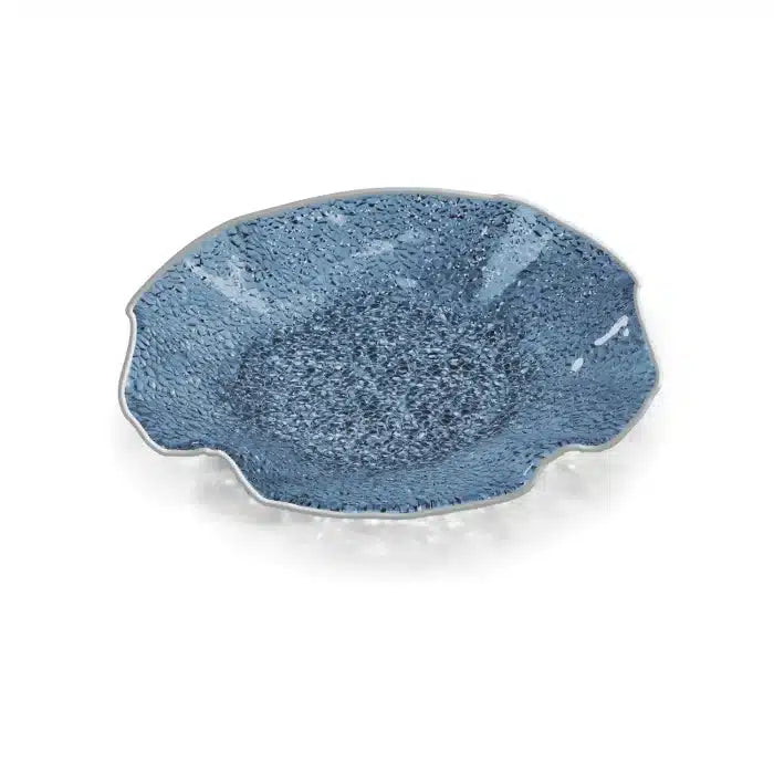 LIRICA SCALLOPED PLATE Ã˜ 27 CM SILVER PLATED  BLUE COLOR