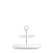 ALC WHITE PLATE TWO TIER17cm
