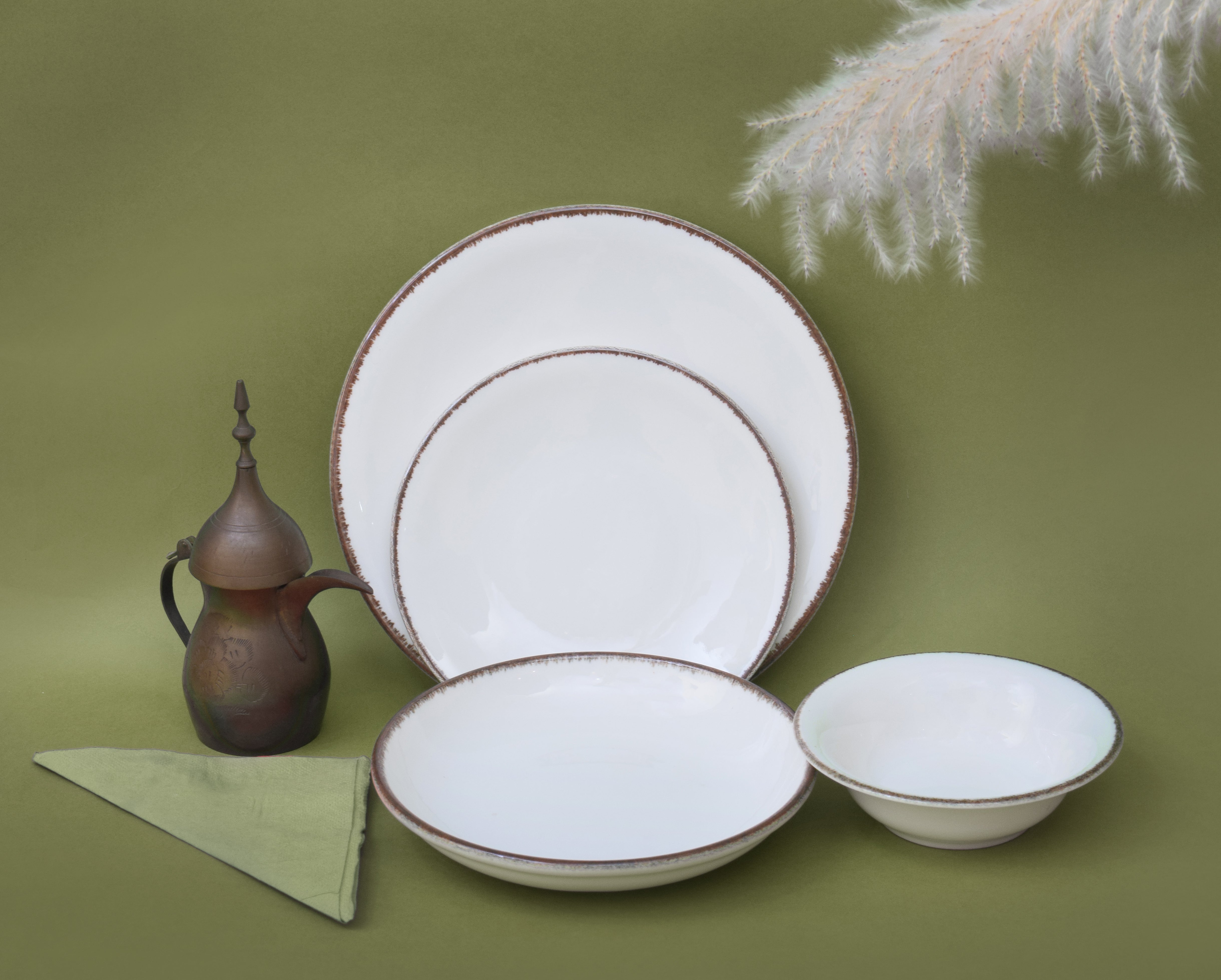 Kutahya | Dinner Set | 24 Pieces | Atlantis Shape | Decorated