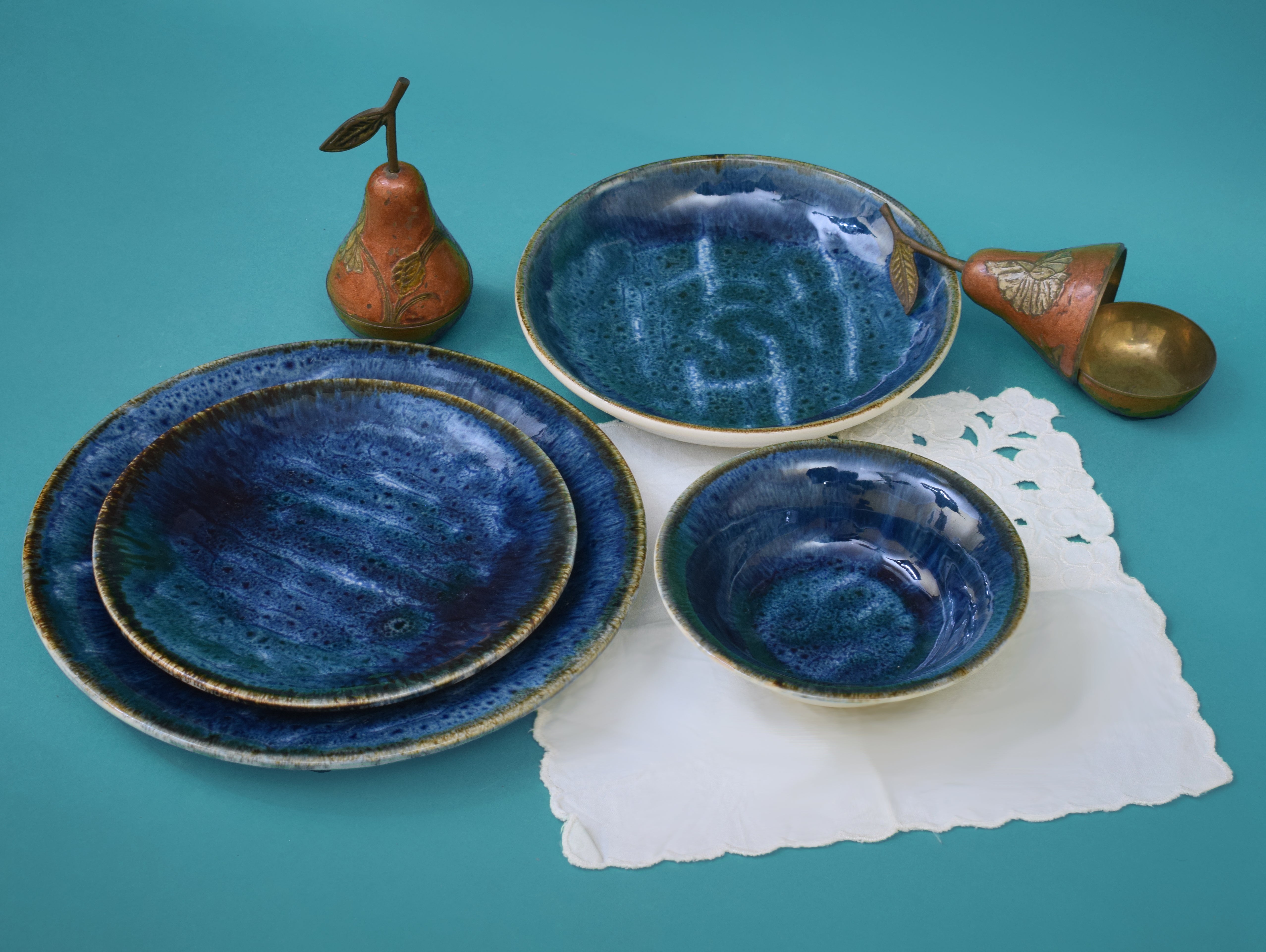 Kutahya | Dinner Set | 24 Pieces | Ocean Shape | Decorated