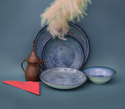 Kutahya | Dinner Set | 24 Pieces | Blue Stone Shape | Decorated