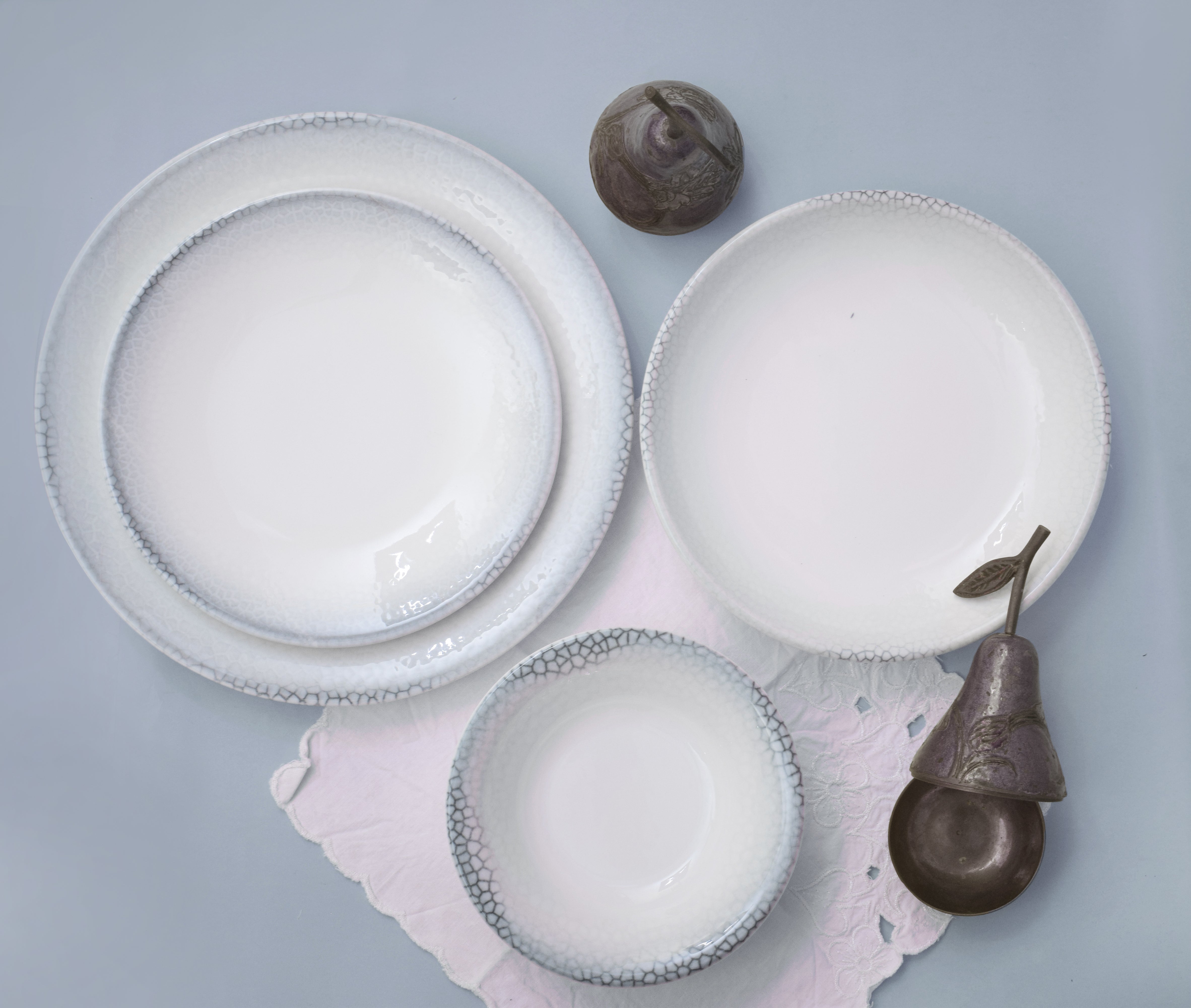 Kutahya | Dinner Set | 24 Pieces | Greenness Shape | Decorated