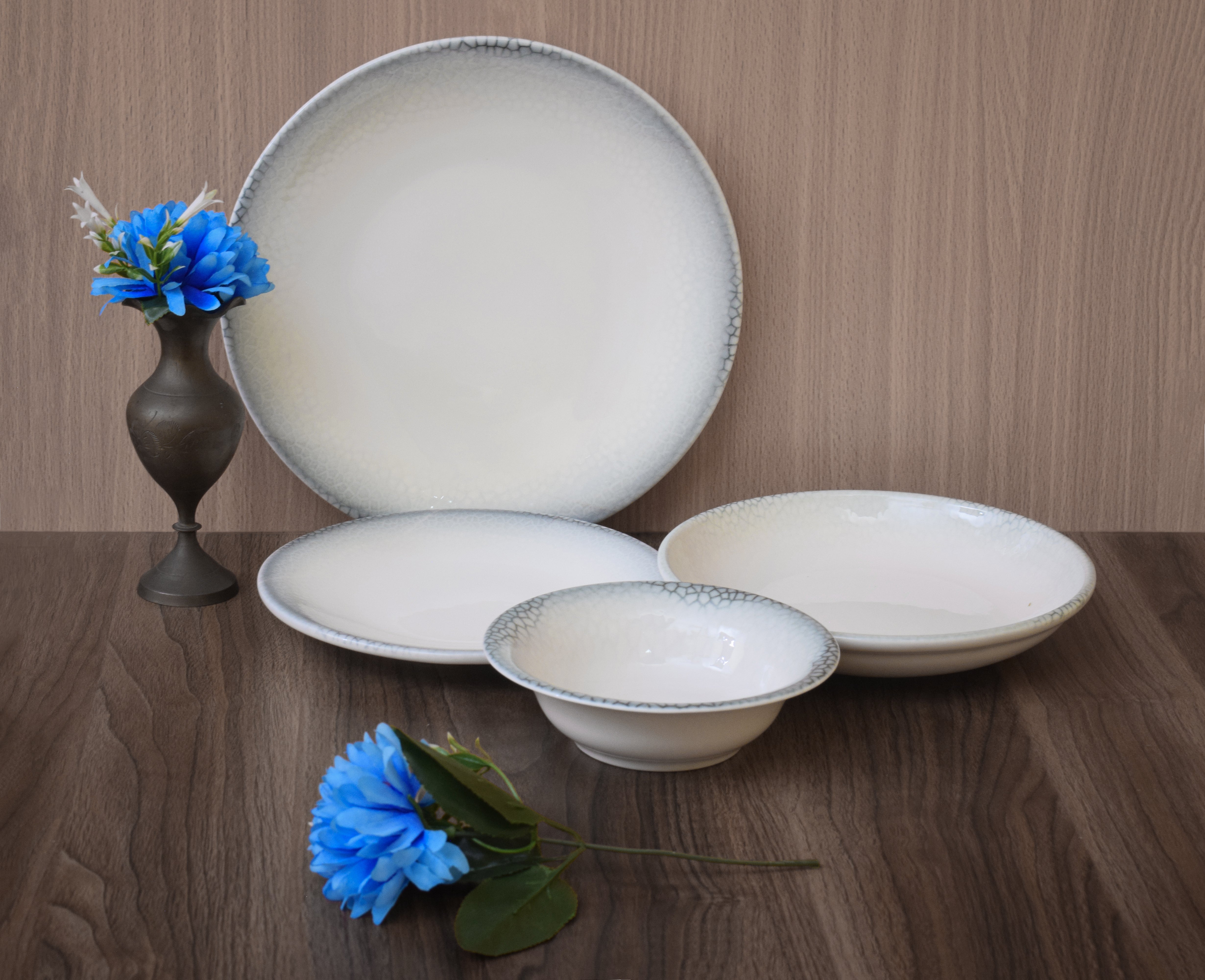 Kutahya | Dinner Set | 24 Pieces | Greenness Shape | Decorated