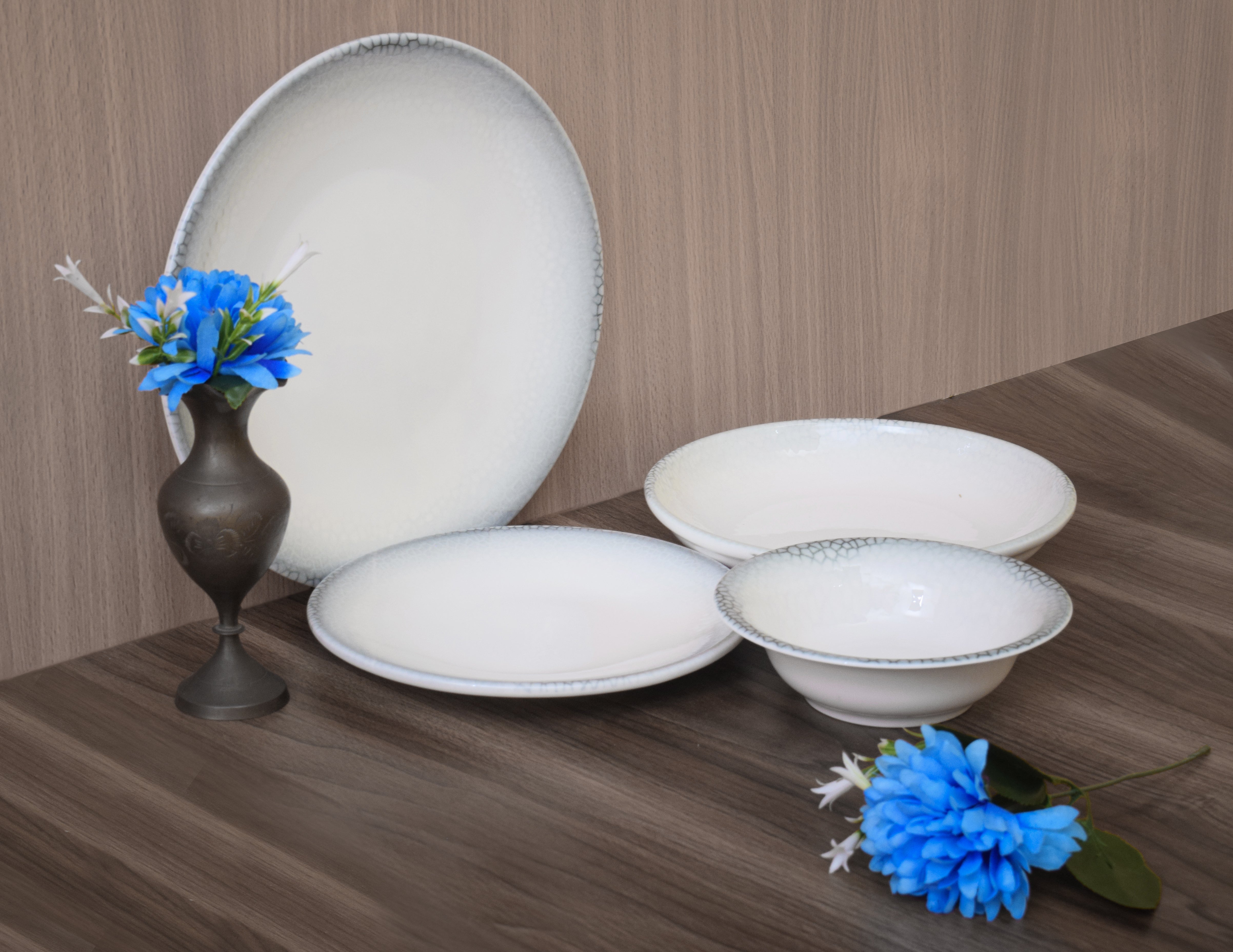 Kutahya | Dinner Set | 24 Pieces | Greenness Shape | Decorated