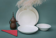 Kutahya | Dinner Set | 24 Pieces | Sky & Cloud white Shape | white