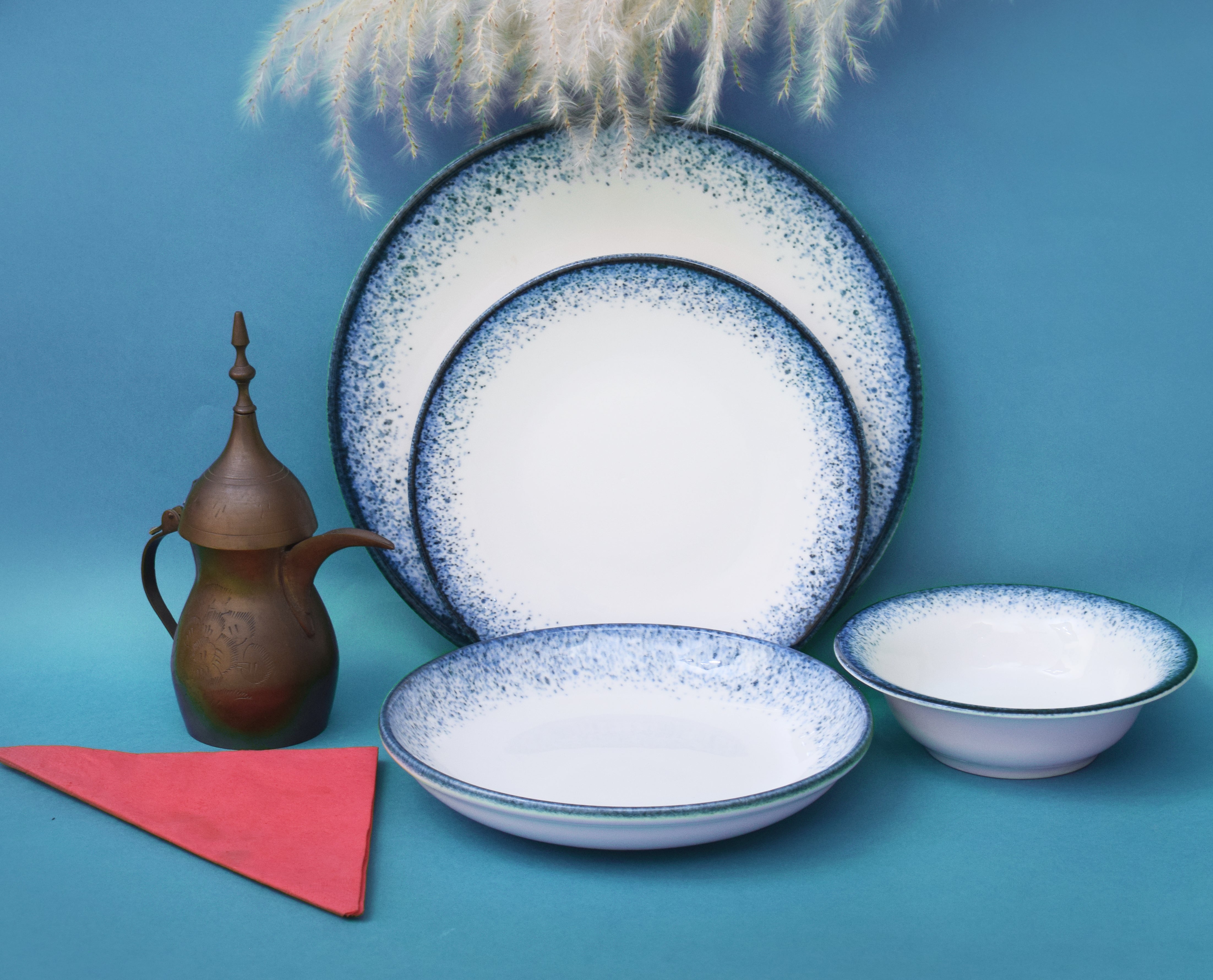 Kutahya | Dinner Set | 24 Pieces | Starry Dream Shape | Decorated