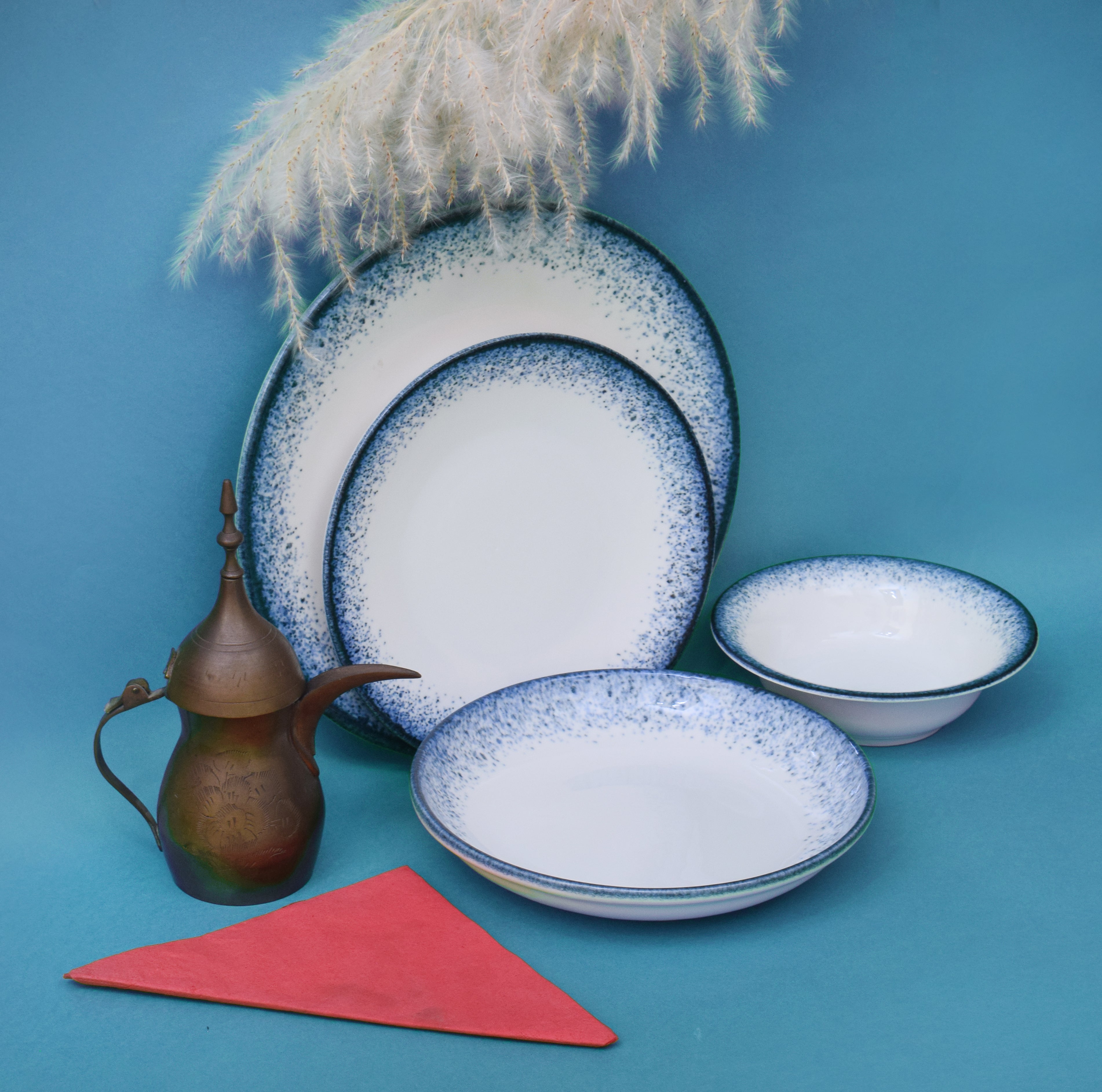 Kutahya | Dinner Set | 24 Pieces | Starry Dream Shape | Decorated