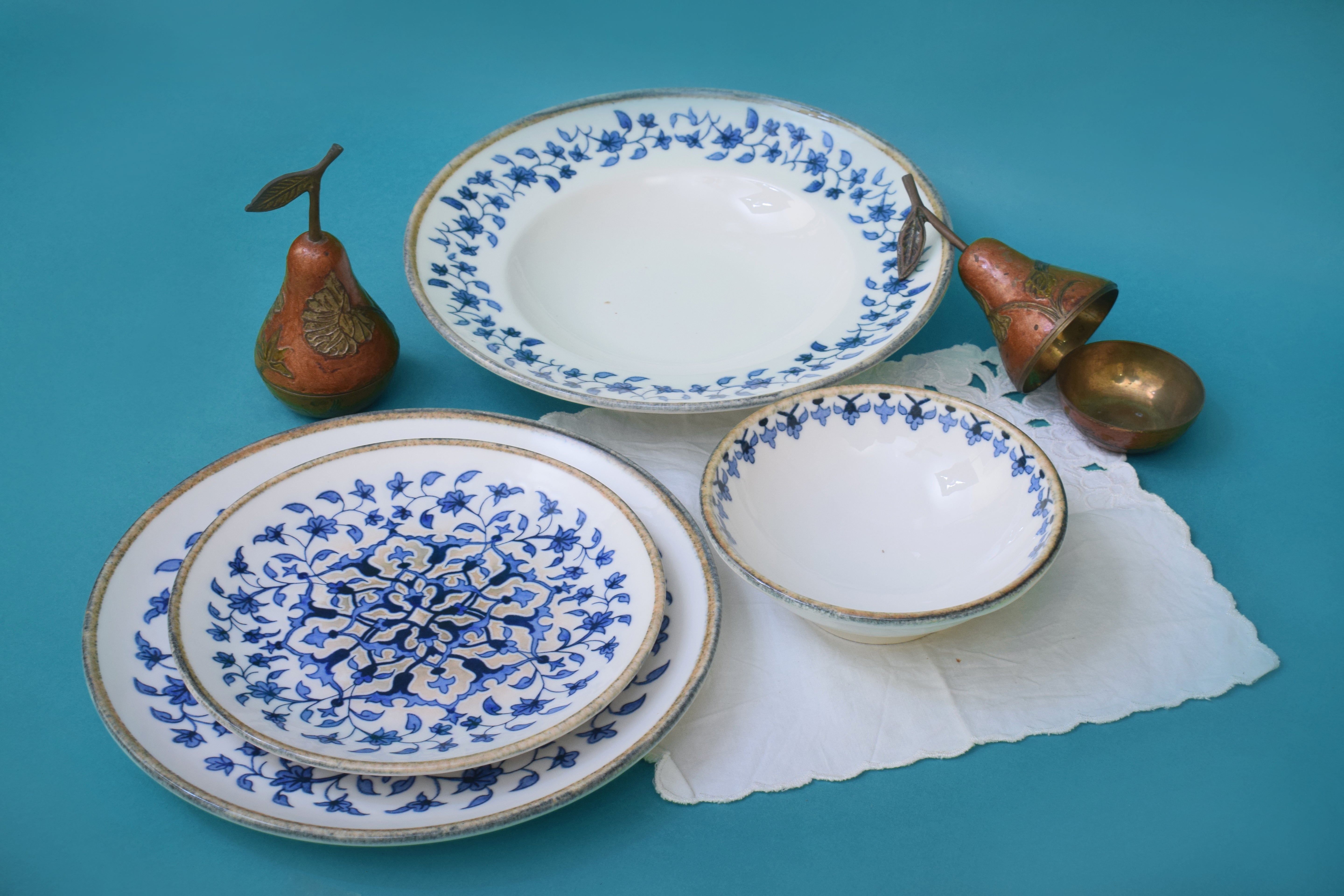 Kutahya | Dinner Set | 24 Pieces | Tile Legacy  Shape | Decorated