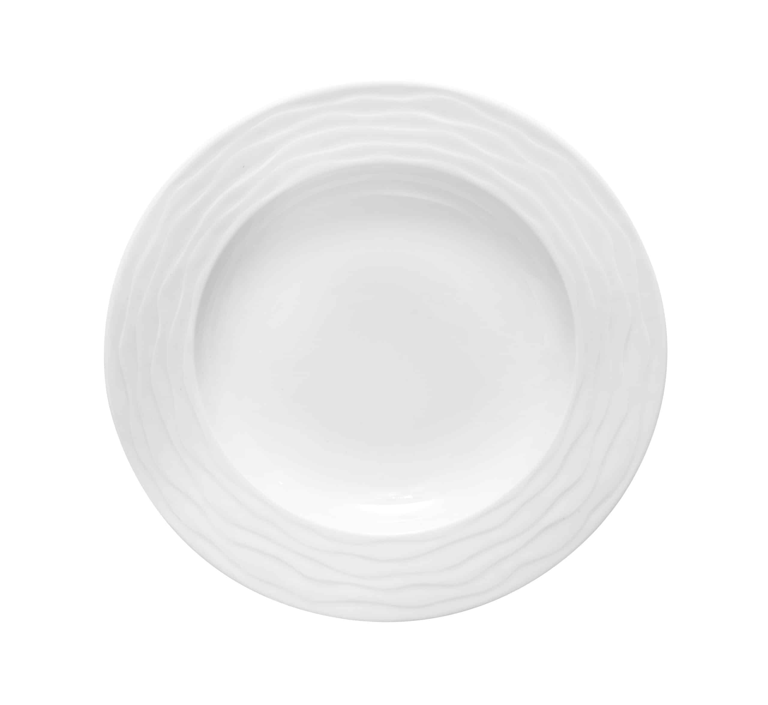 SEA WAVE DEEP PLATE WHITE 23CM