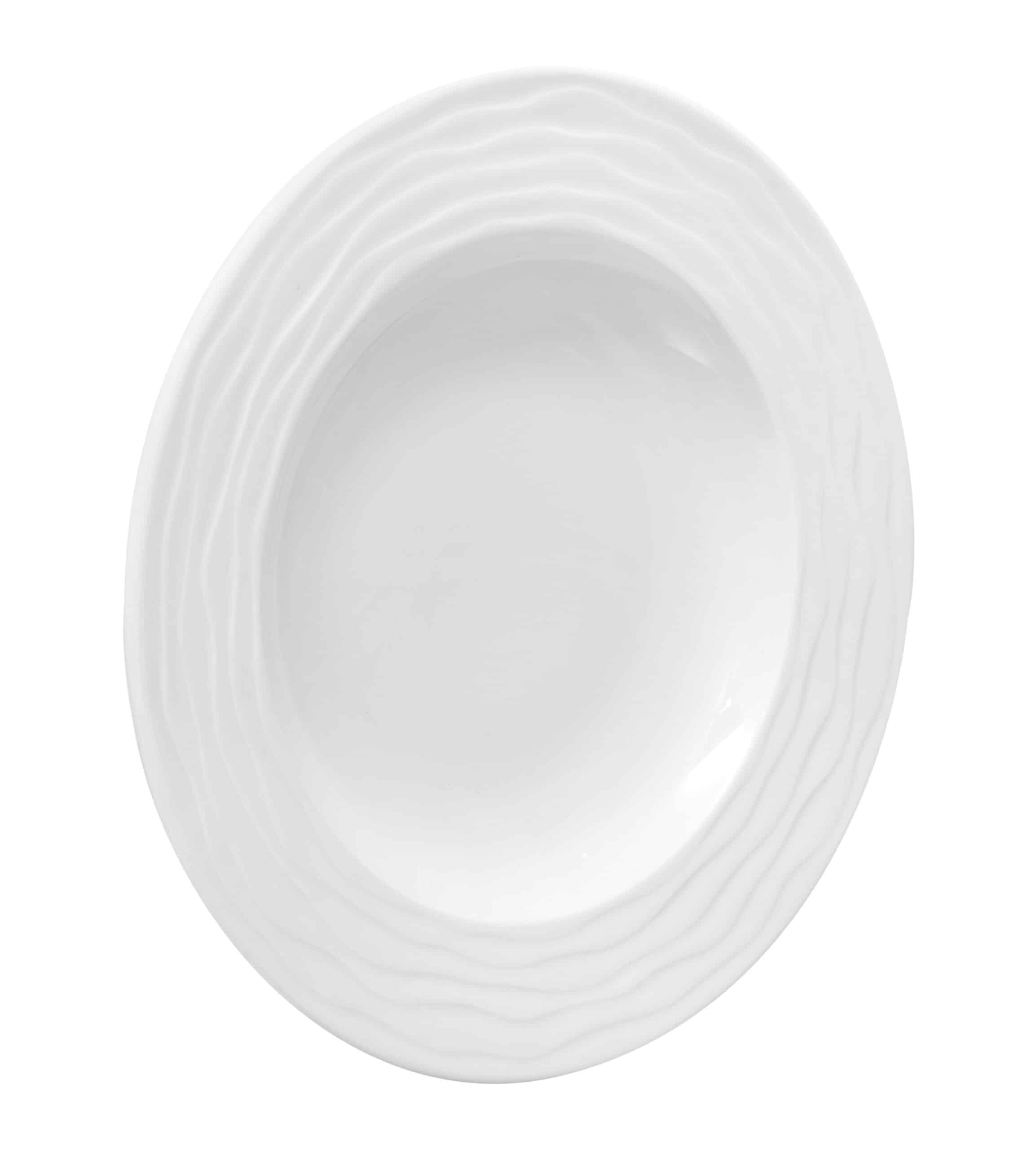 SEA WAVE DEEP PLATE WHITE 23CM