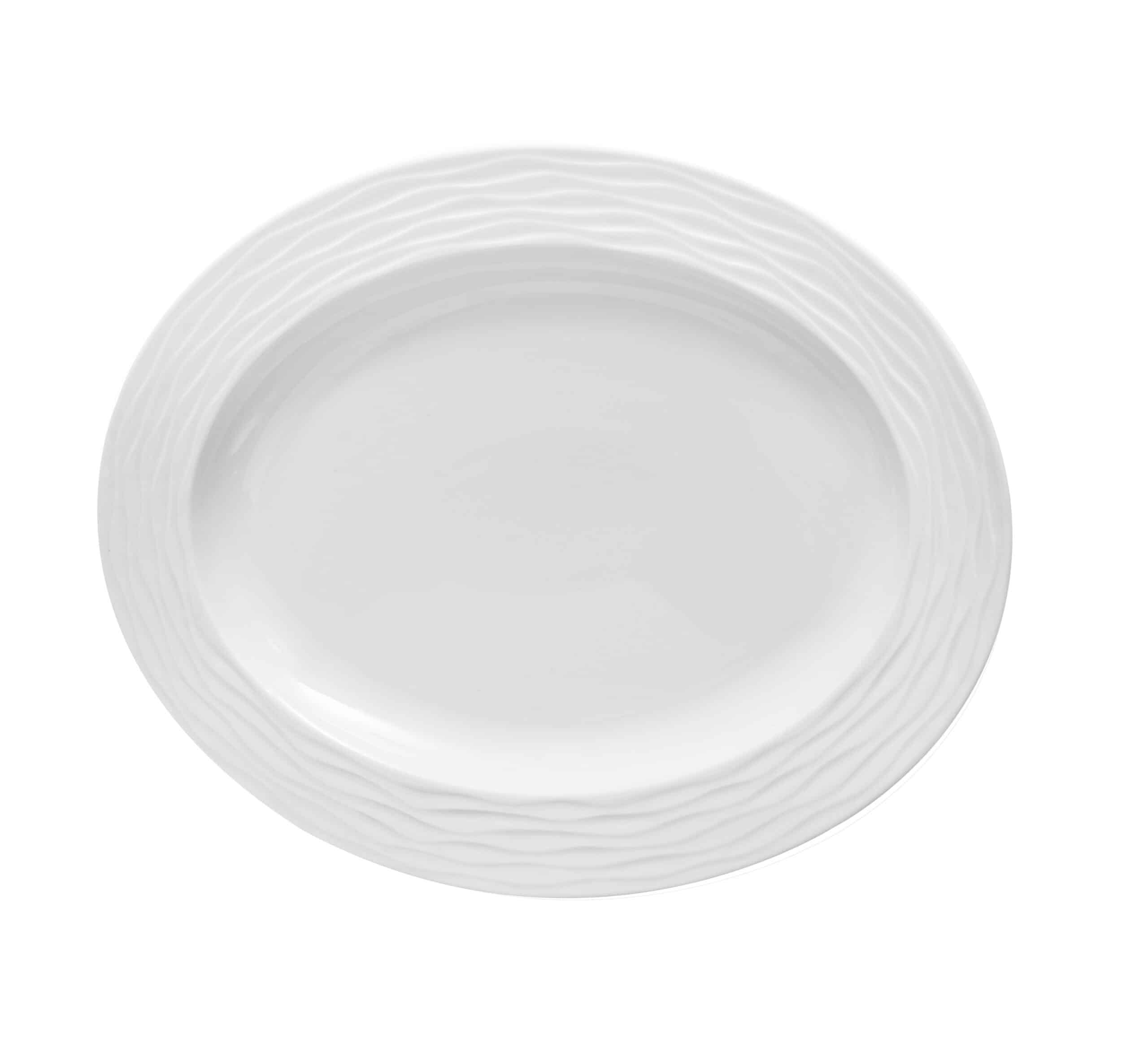 SEA WAVE OVAL PLATE WHITE 35Cm