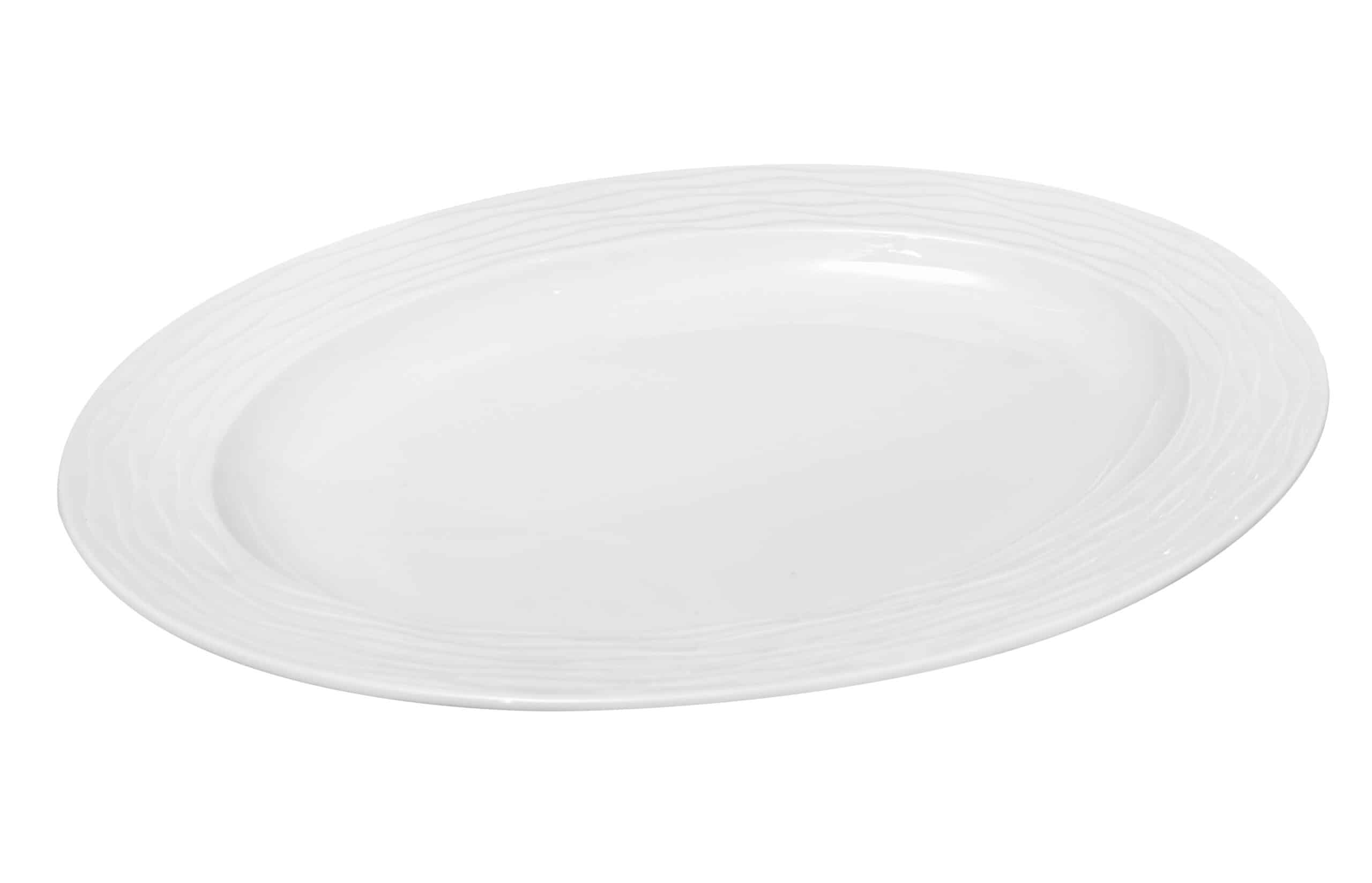 SEA WAVE OVAL PLATE WHITE 35Cm