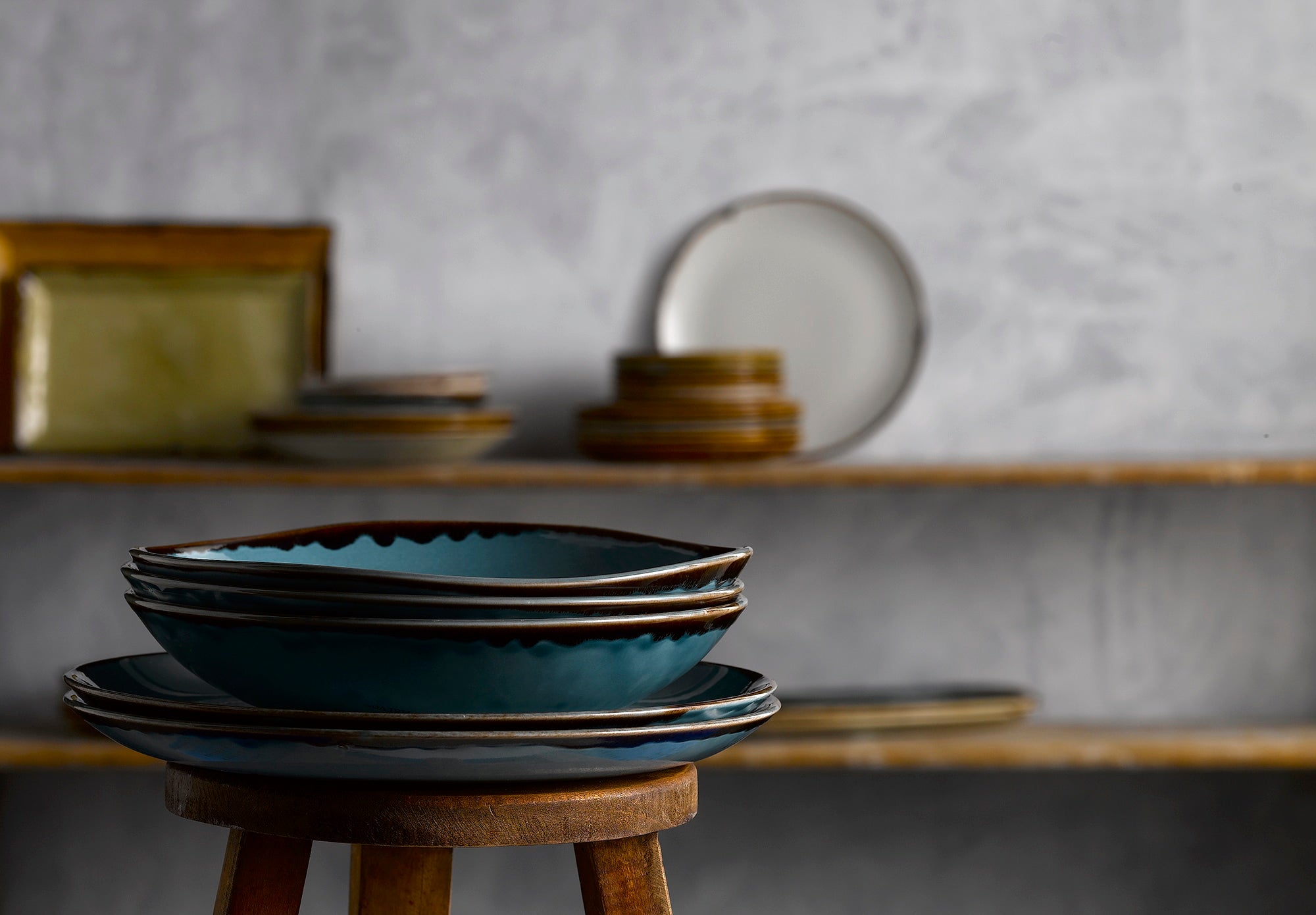 HARVEST BLUE OBLON PLATE29x15