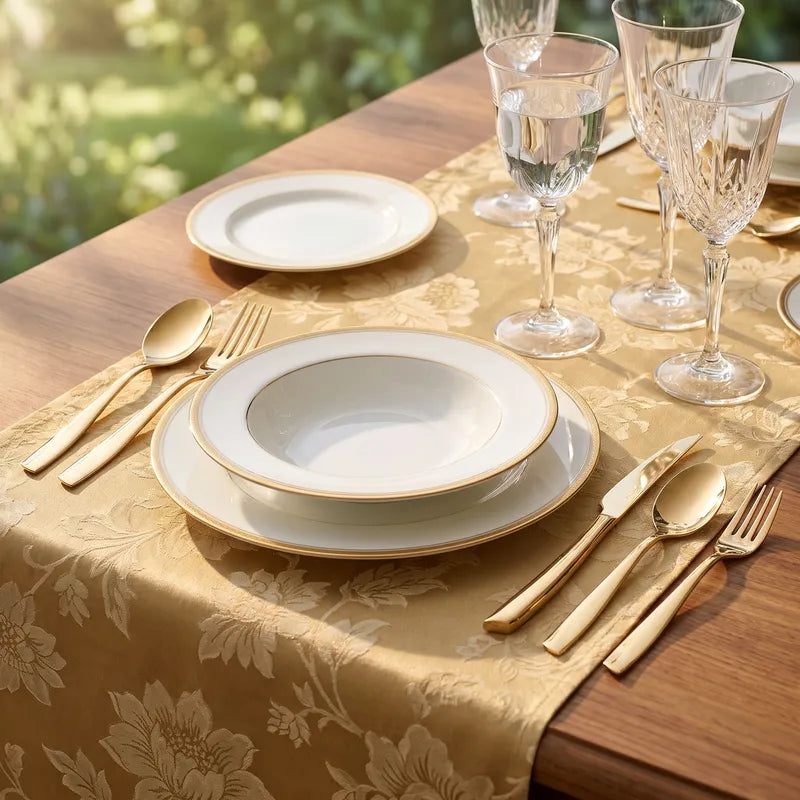 Bugatti Riviera Satin Champagne PVD 30-Piece Cutlery Set