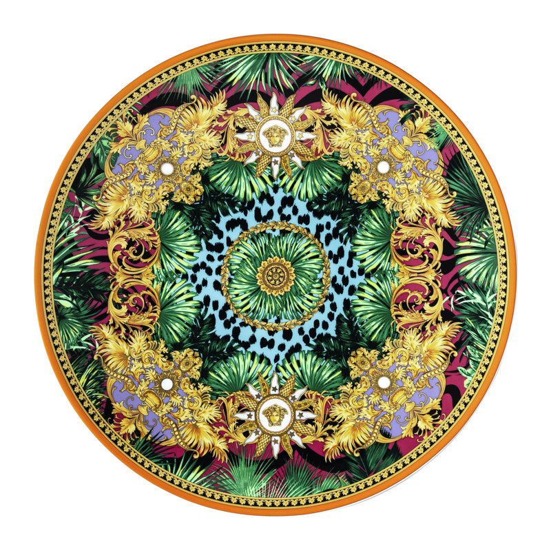 Versace Jungle Animalier Service Plate â€“ 33 cm Round Luxury Porcelain with Multicolour Jungle Design