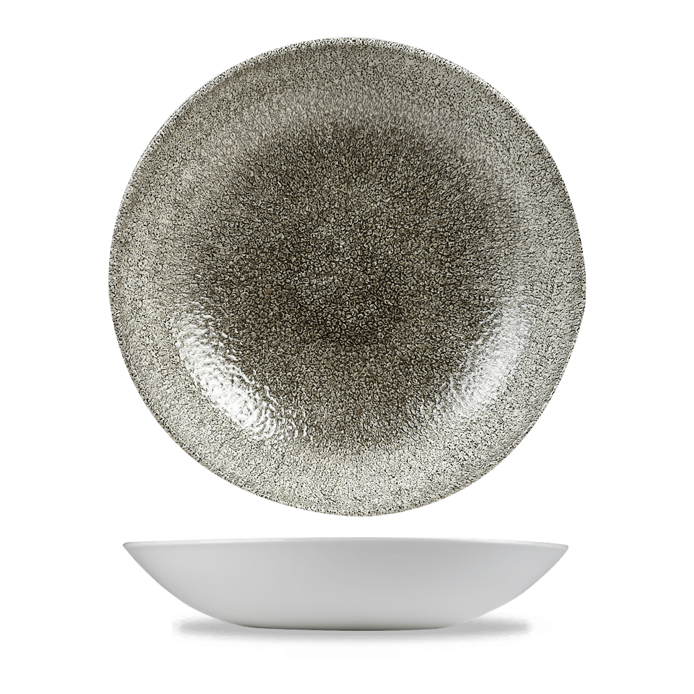 RAKU QUARTZ BLACK BOWL 24.8cm