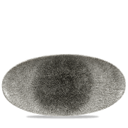RAKU QUARTZ BLACK OVAL PLATE34