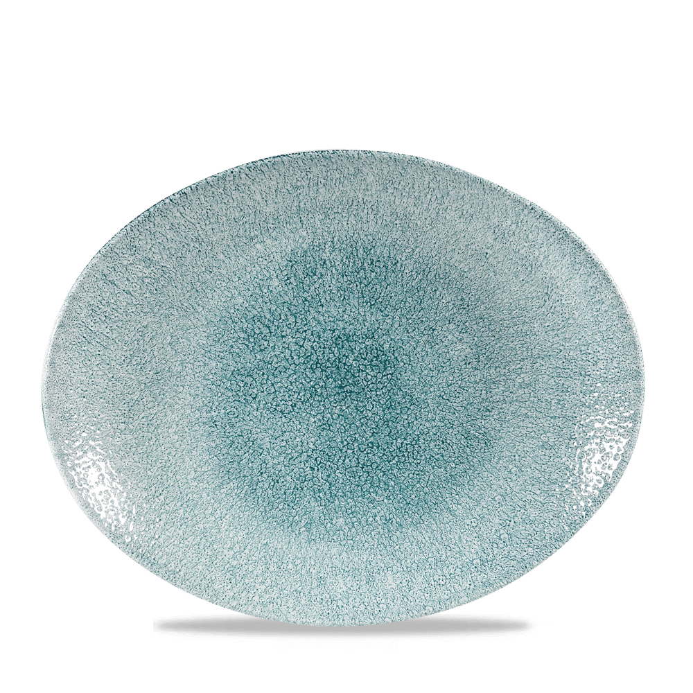 RAKU JADE GREEN OVAL PLATE25.5