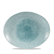 RAKU JADE GREEN OVAL PLATE25.5