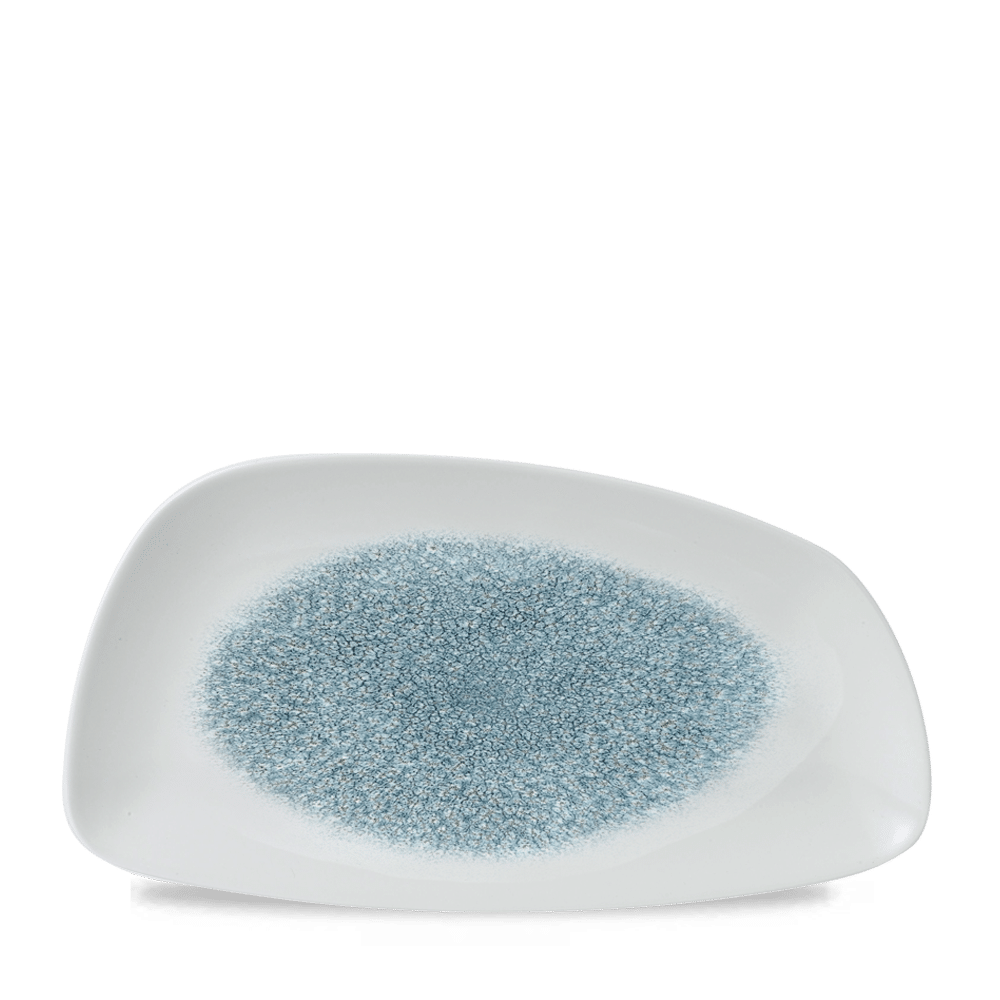 RAKU TOPAZ BLUE PLATE35x18.5cm