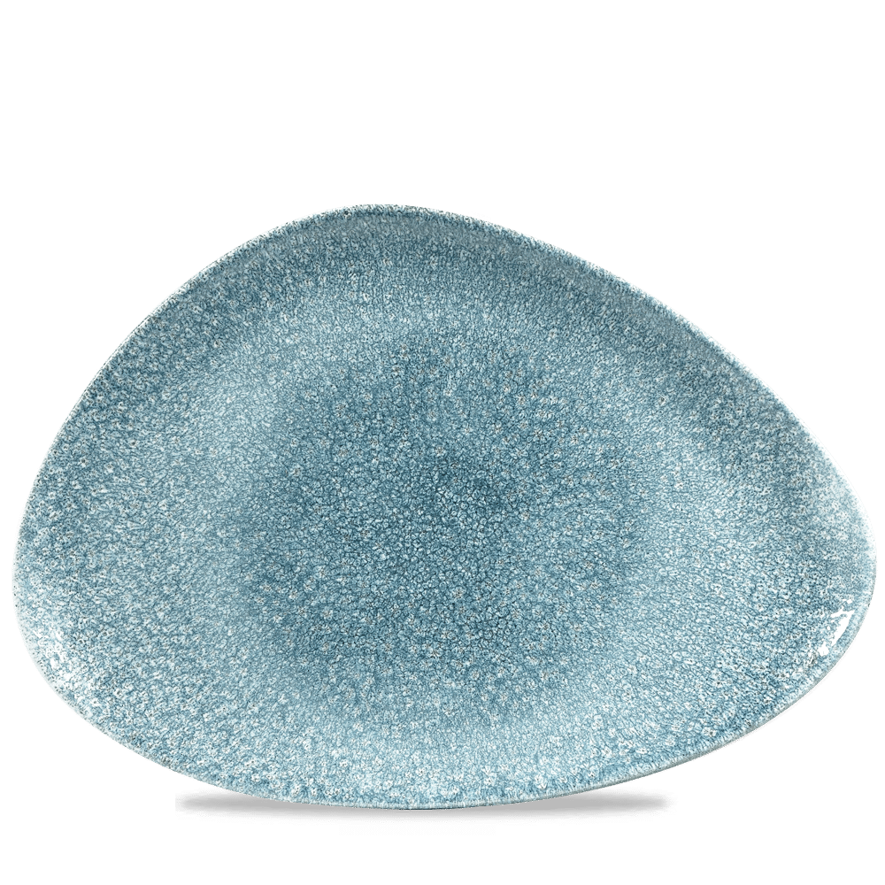 RAKU TOPAZ BLUE TRIA PLATE35.6