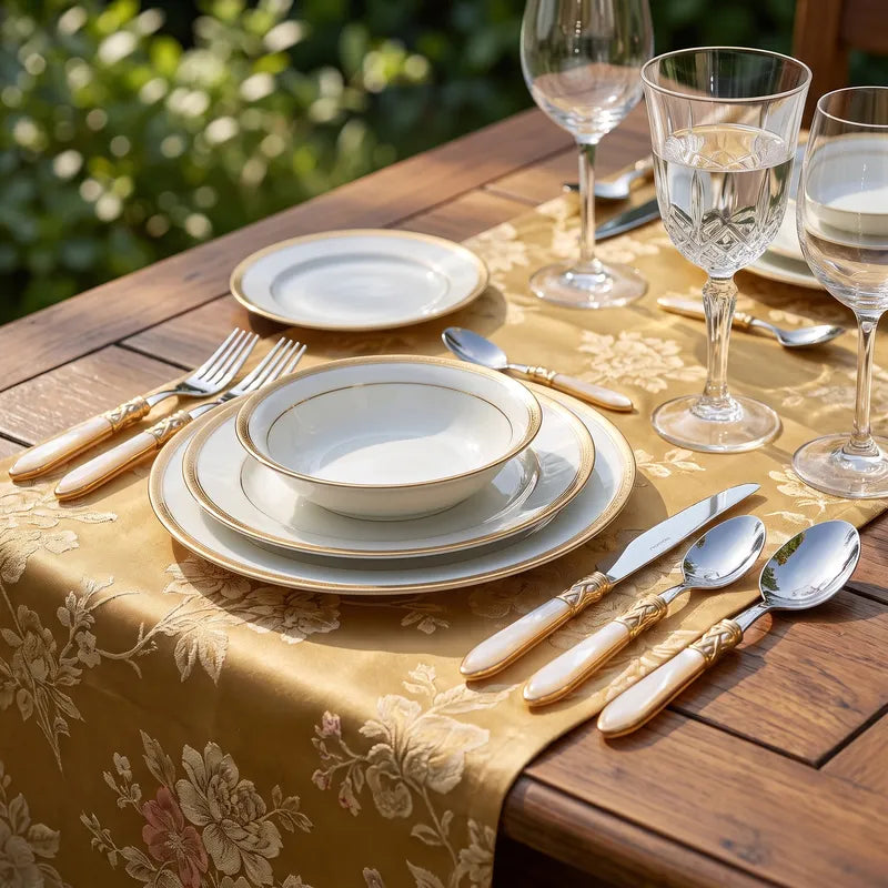 Bugatti Aladdin Ivory 30-Piece Gold Ring Cutlery Set