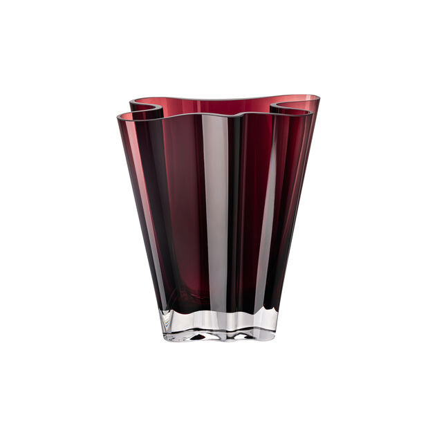 Rosenthal Flux Berry Red Crystal Glass Sculptural Vase by Harry and Camilla 20cm 8 Inch