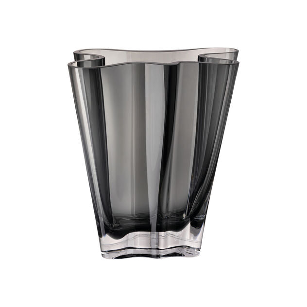 Rosenthal Flux Grey Glass Sculptural Vase by Harry and Camilla 25cm