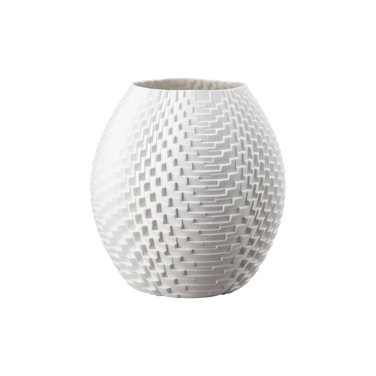 Rosenthal Phi Manhattan White Matte Porcelain Geometric 3D Vase by Eric Degenhardt 22cm 8 3 4 Inch