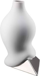 Rosenthal Sirop Titanized Platinum Porcelain Vase by Cedric Ragot 28cm