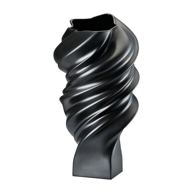 Rosenthal Squall Black Matte Porcelain Swirling Motion Vase by Cedric Ragot 35.8cm
