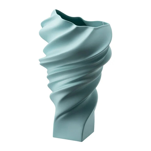 Rosenthal Squall Mint Porcelain Swirling Motion Vase by Cedric Ragot 35.8cm