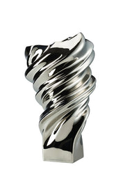 Rosenthal Squall Titanized Platinum Porcelain Vase by Cedric Ragot 35.8cm