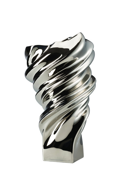 Rosenthal Squall Titanized Platinum Porcelain Vase by Cedric Ragot 35.8cm