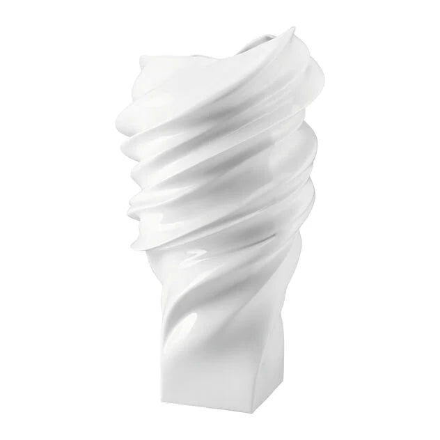 Rosenthal Squall White Porcelain Swirling Motion Vase by Cedric Ragot 43.8cm