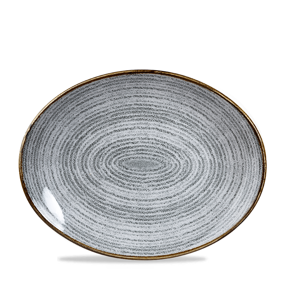 SP STONE GREY OVAL PLATE31.7
