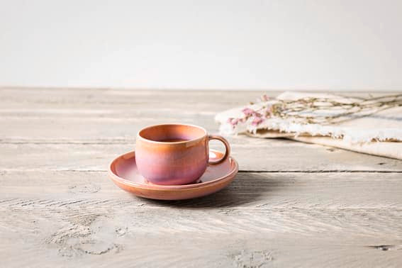 Perlemor Coral Saucer cup 12cm