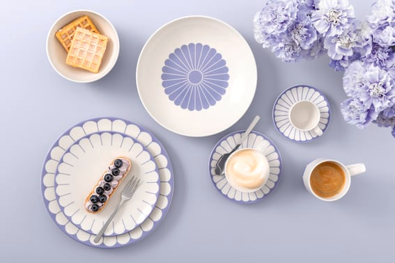Fleur Blue Coffee Cup Saucer