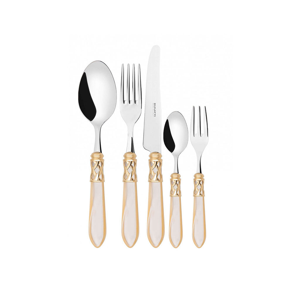 Bugatti Aladdin PVD Gold 30-Piece Cutlery Set - Ivory