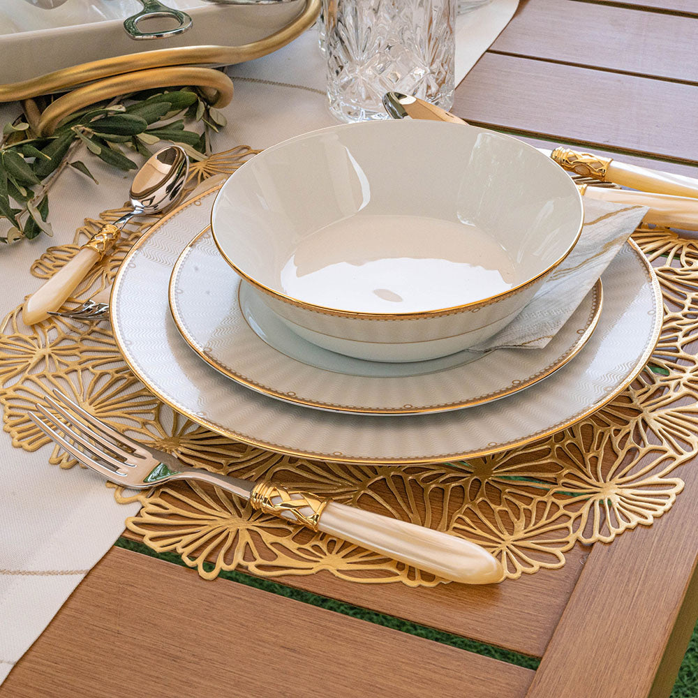 Bugatti Aladdin PVD Gold Ivory 30-Piece Cutlery Set