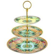 Versace Jungle Animalier 3-tier etagere luxury multicolor porcelain stand Ã˜ 27.4 cm H 31.9 cm