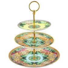 Versace Jungle Animalier 3-tier etagere luxury multicolor porcelain stand Ã˜ 27.4 cm H 31.9 cm