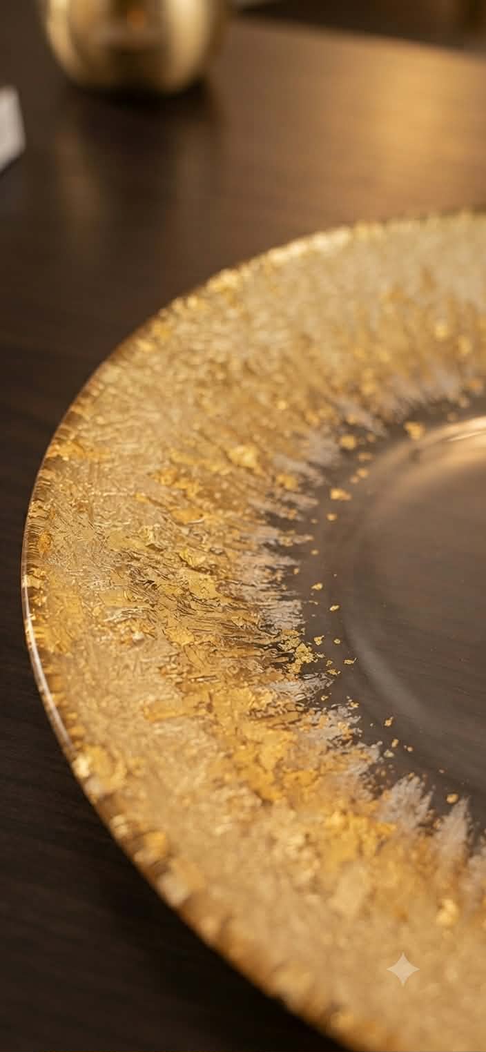 IVV Orizzonte Plate 28cm Clear with Gold Rim