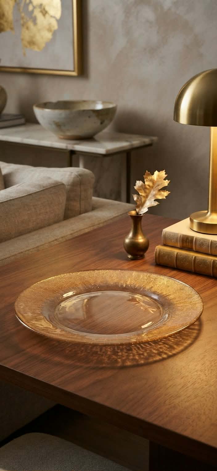 IVV Orizzonte Plate 37cm Clear Gold Rim