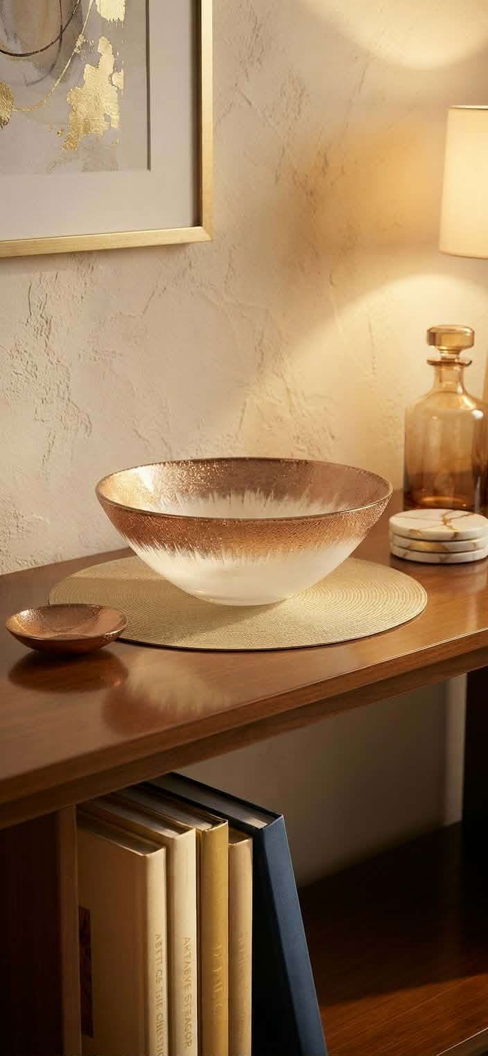 ORIZZONTE BOWL 25CM CLEAR GOLD