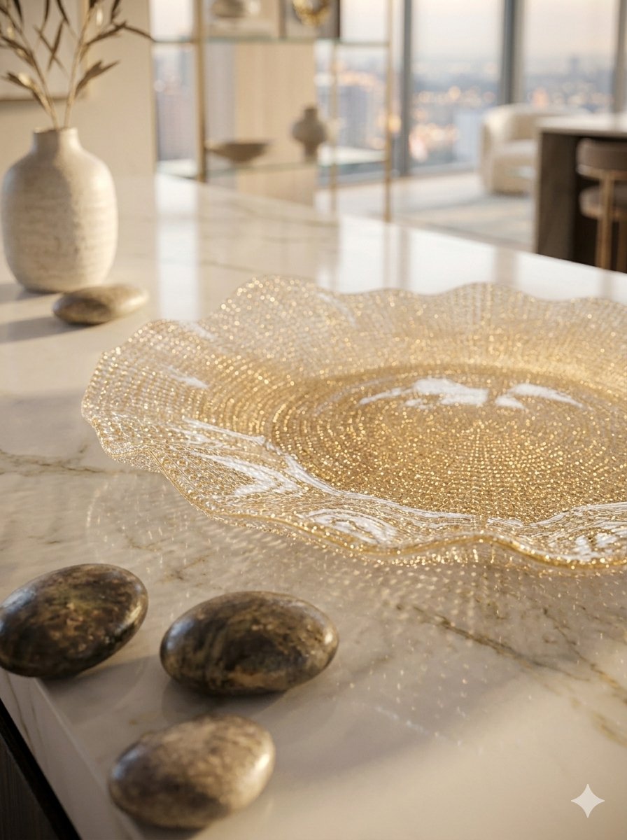 PLATTER CM.37 GOLD GLITTER