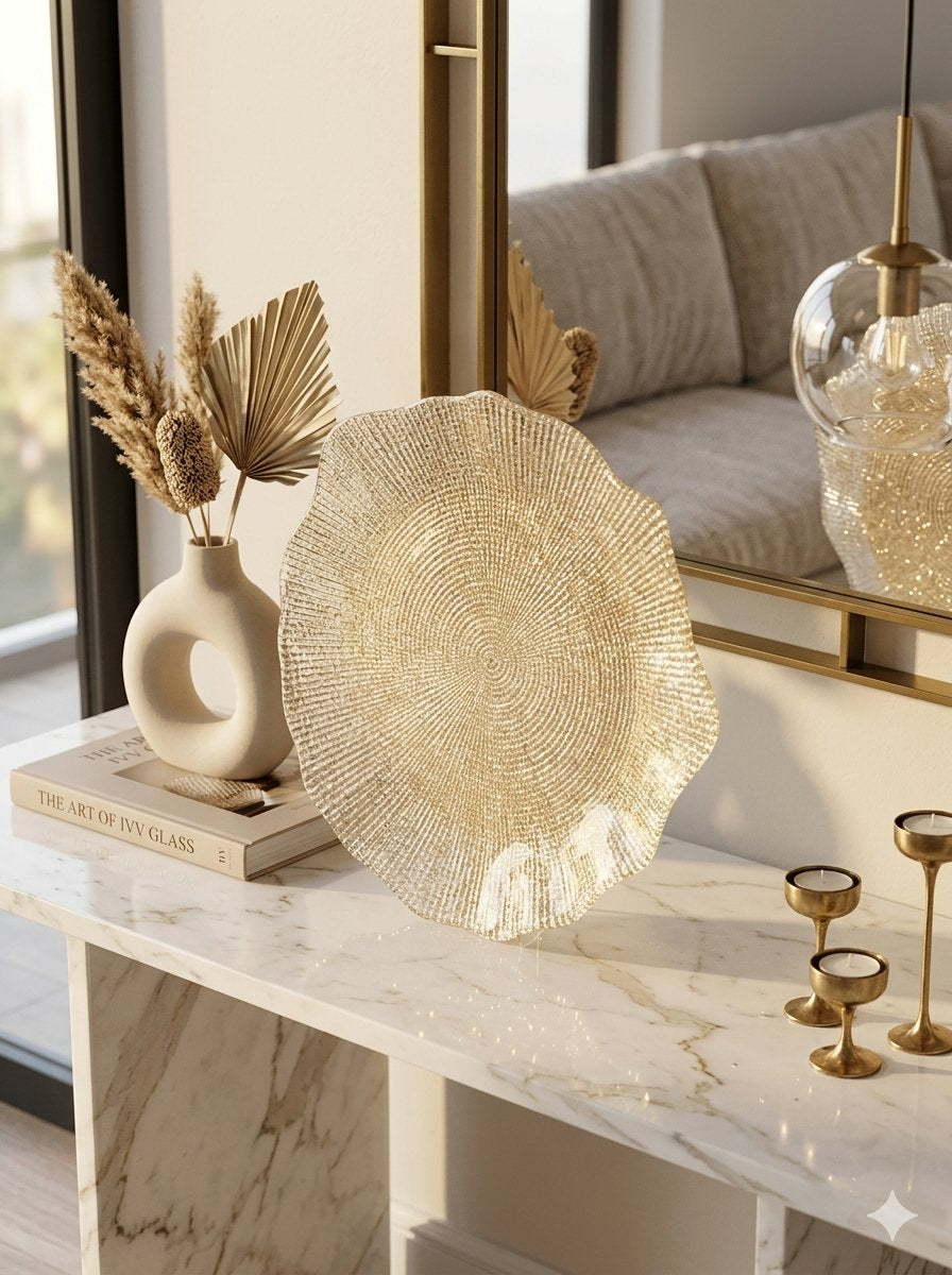 PLATTER CM.37 GOLD GLITTER