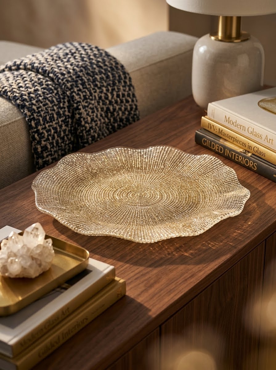 PLATTER CM.37 GOLD GLITTER
